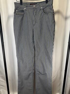 Jeans Les Copains Women’s Size 28 Striped Jeans Blue White Straight Leg Italian